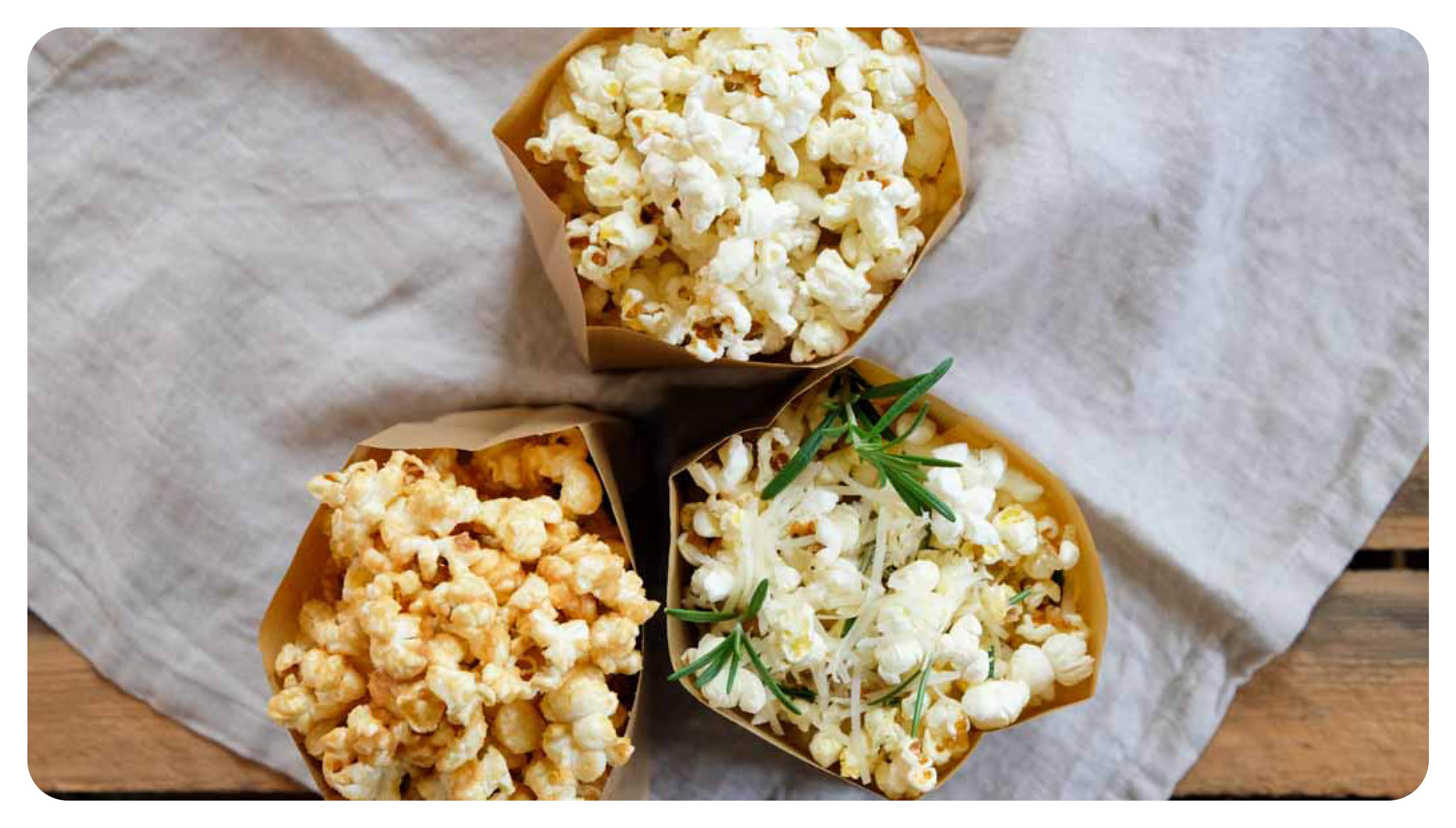 3 verschiedene Popcorn Rezepte
